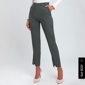 Lulu's Slate Gray Cropped Pants